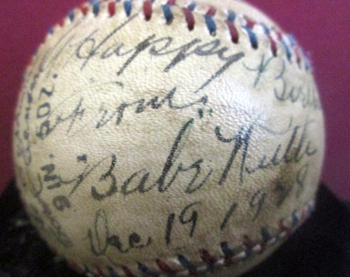 Babe Ruth Replica 1928 Autographed Baseball W/ Happy Birthday ...