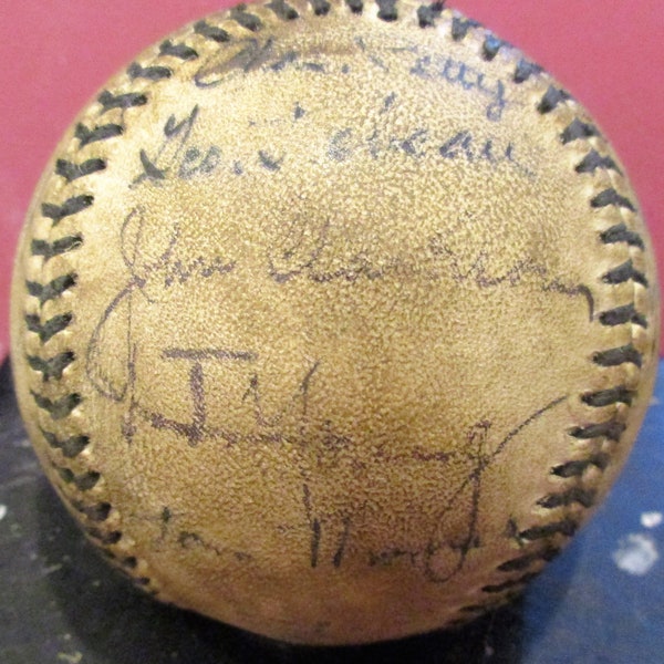1893 Cleveland Spiders Autographed Baseball Cy Young, Buck Ewing. Jesse Burkett, John Clarkson, Bobby Wallace