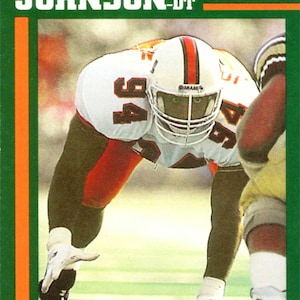 Dwane "The Rock" Johnson 1994 Bunble Bee tonijn reproductie College Football-kaart