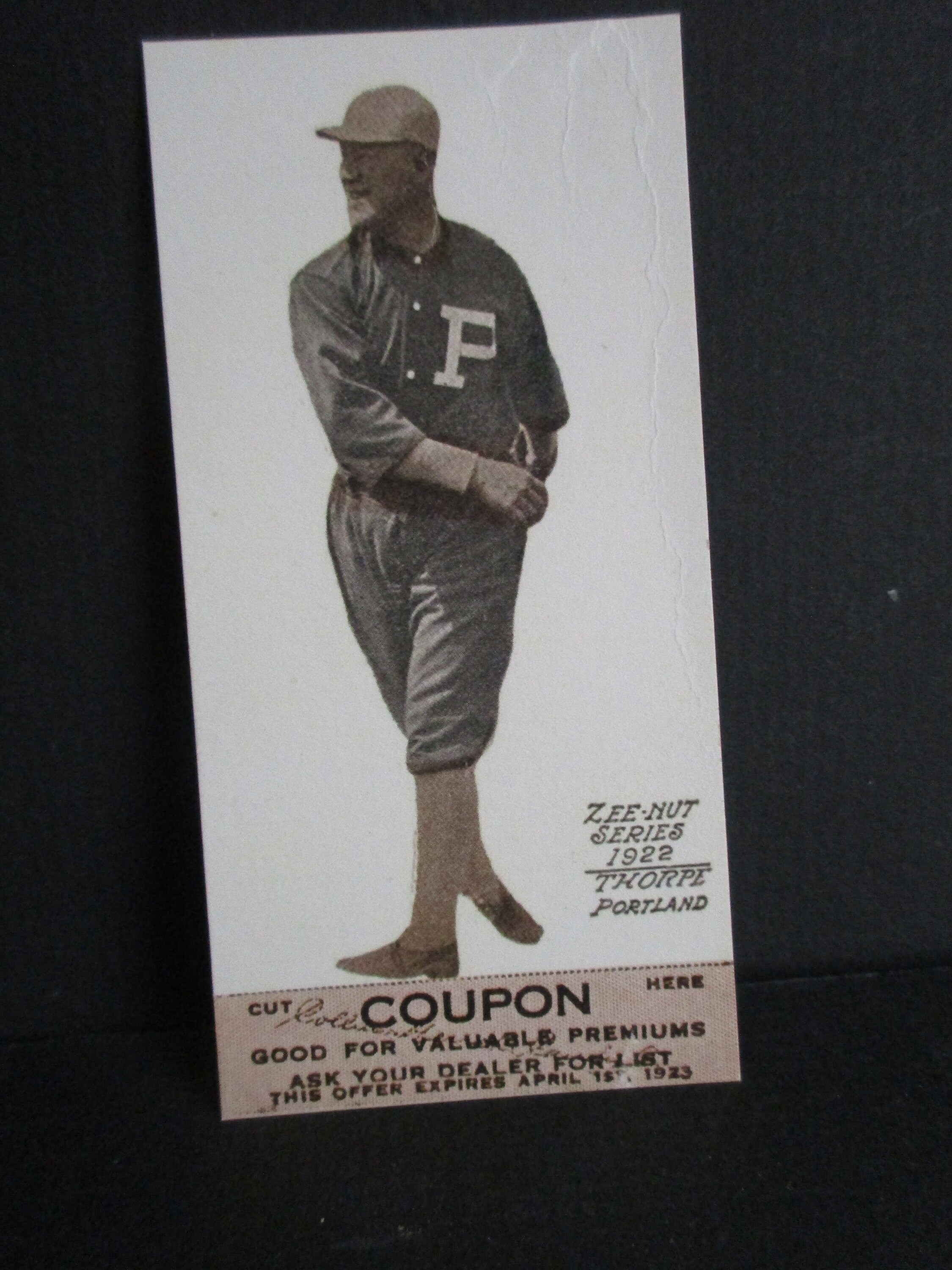 Jim Thorpe 1922 Zeenut Reprint Baseball Card With Coupon Etsy