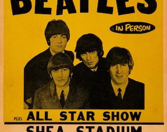 Vintage 1965 The Beatles at Shea Stadium NYC Concert Poster