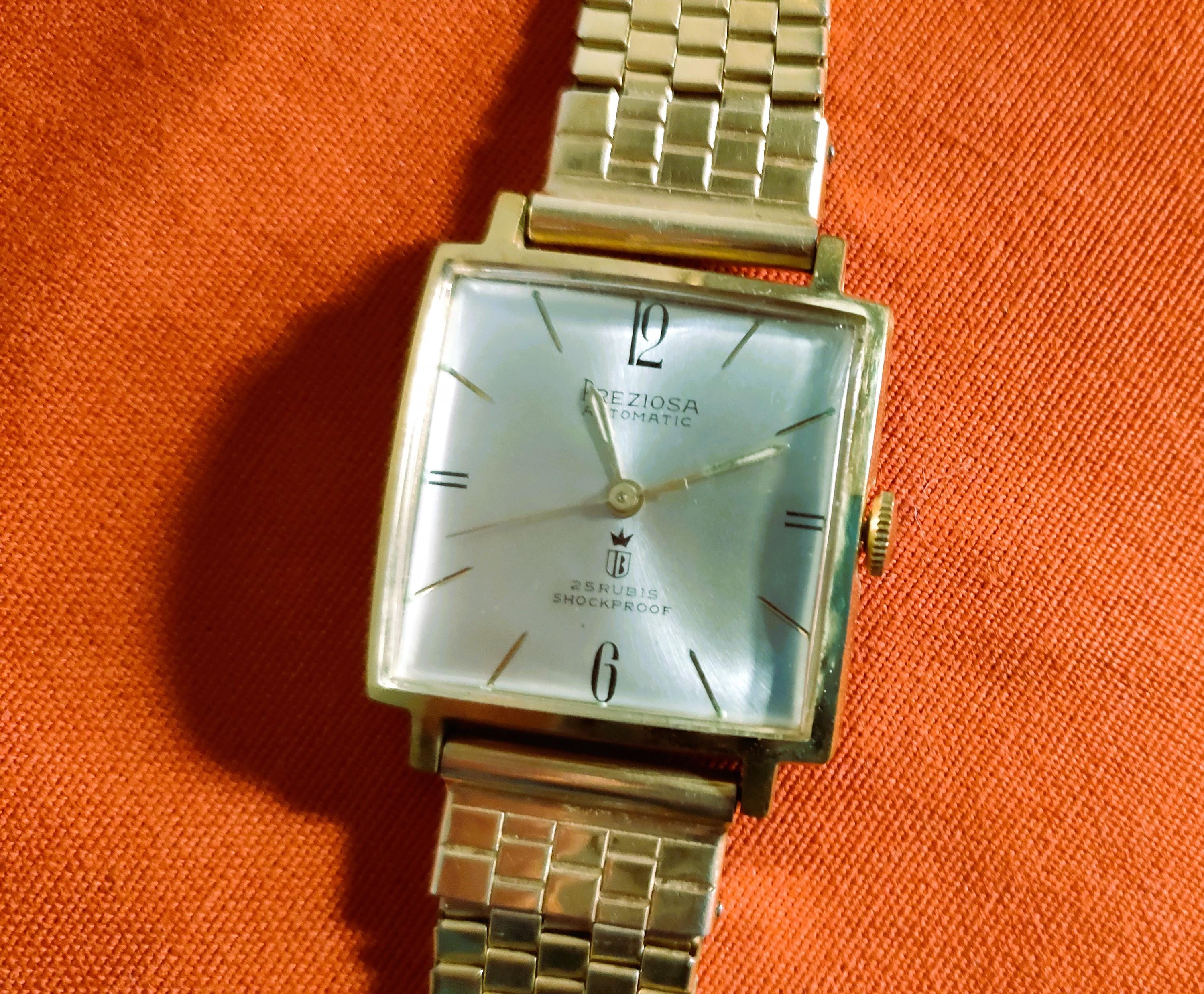 Gold-plated Wristwatch Preziosa Automatic 25 Rubis Shockproof