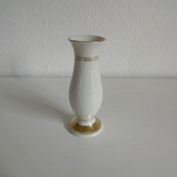 Vintage porcelain väschen with gold ornament edging Mitterteich Bavaria 50s