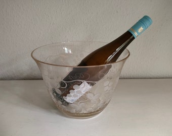 Wine cooler champagne cooler ice bucket made of glass decorated vintage 1960s