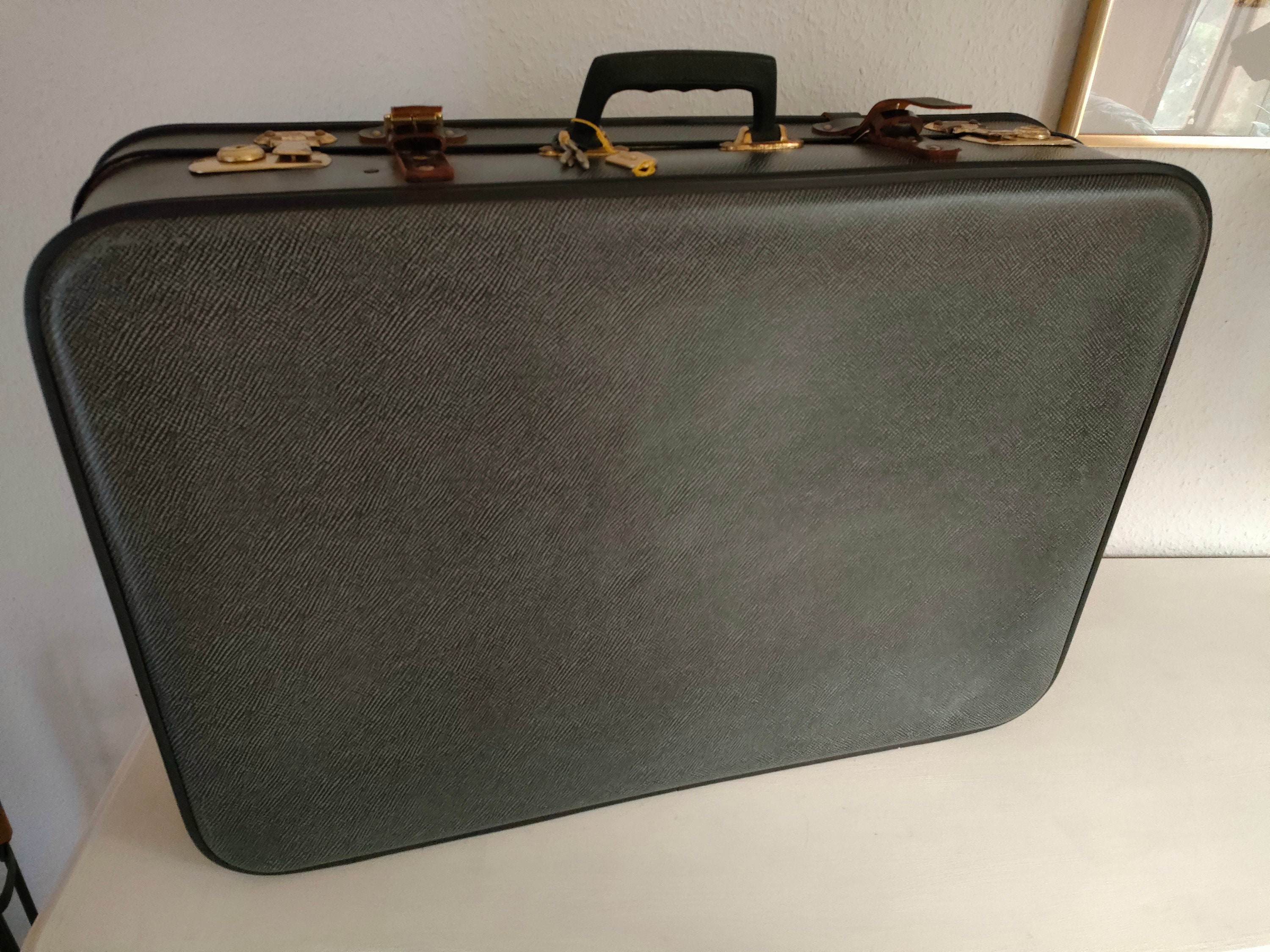 Vintage Koffer Adamas Koffer vulkanisiert echt Fiber mit Schlüssel