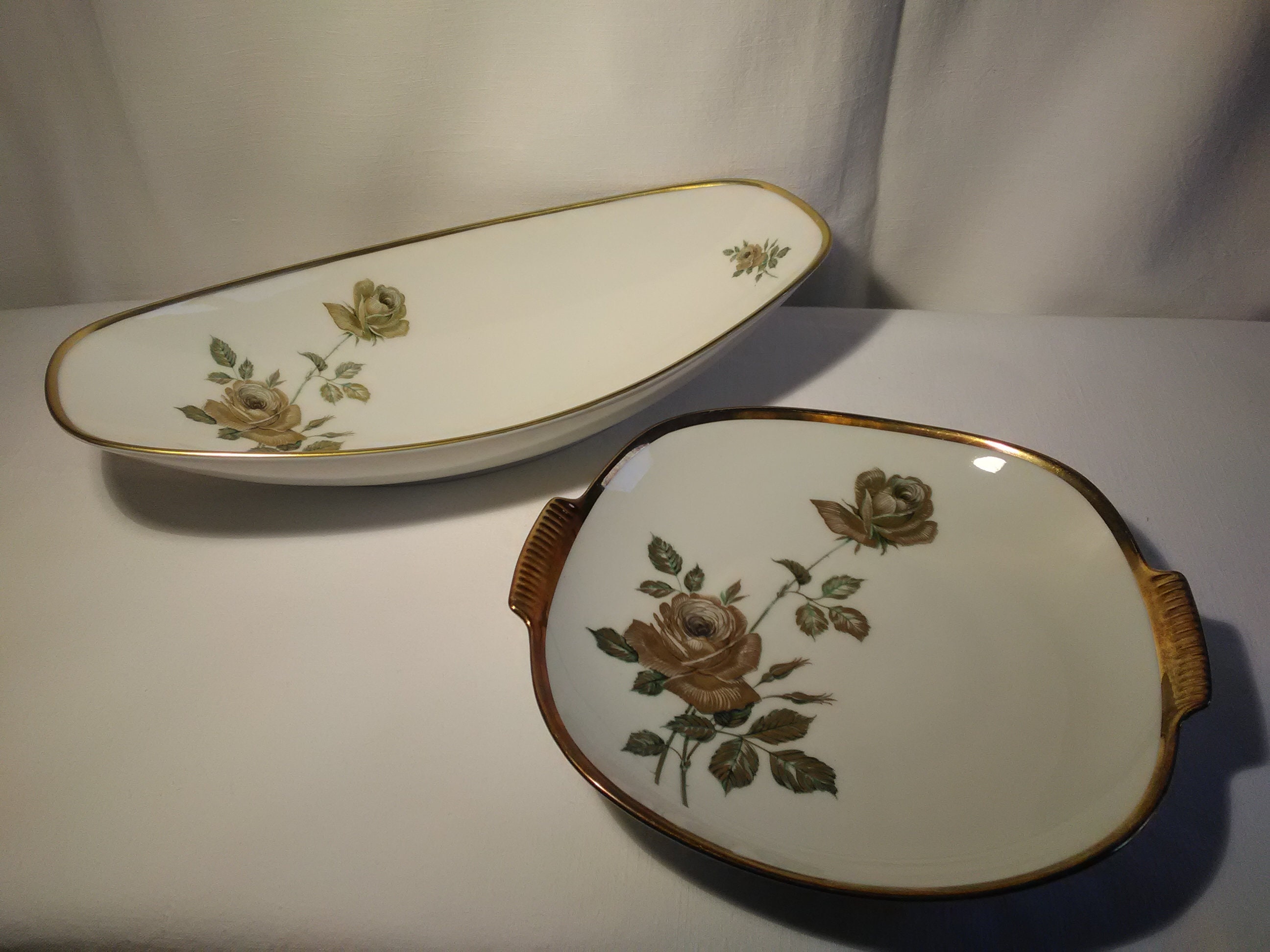 Alka-kunst Alboth + Kaiser Bavaria Vintage 2 Porcelain Bowls With