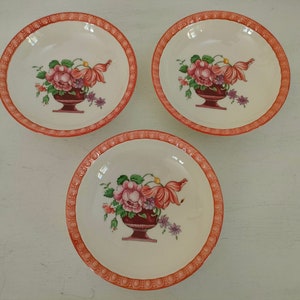 Villeroy und Boch Vintage Desserschalen Gebäckschalen Servierschalen Porzellan Fiorello mit Handmalerei 1980er Jahre