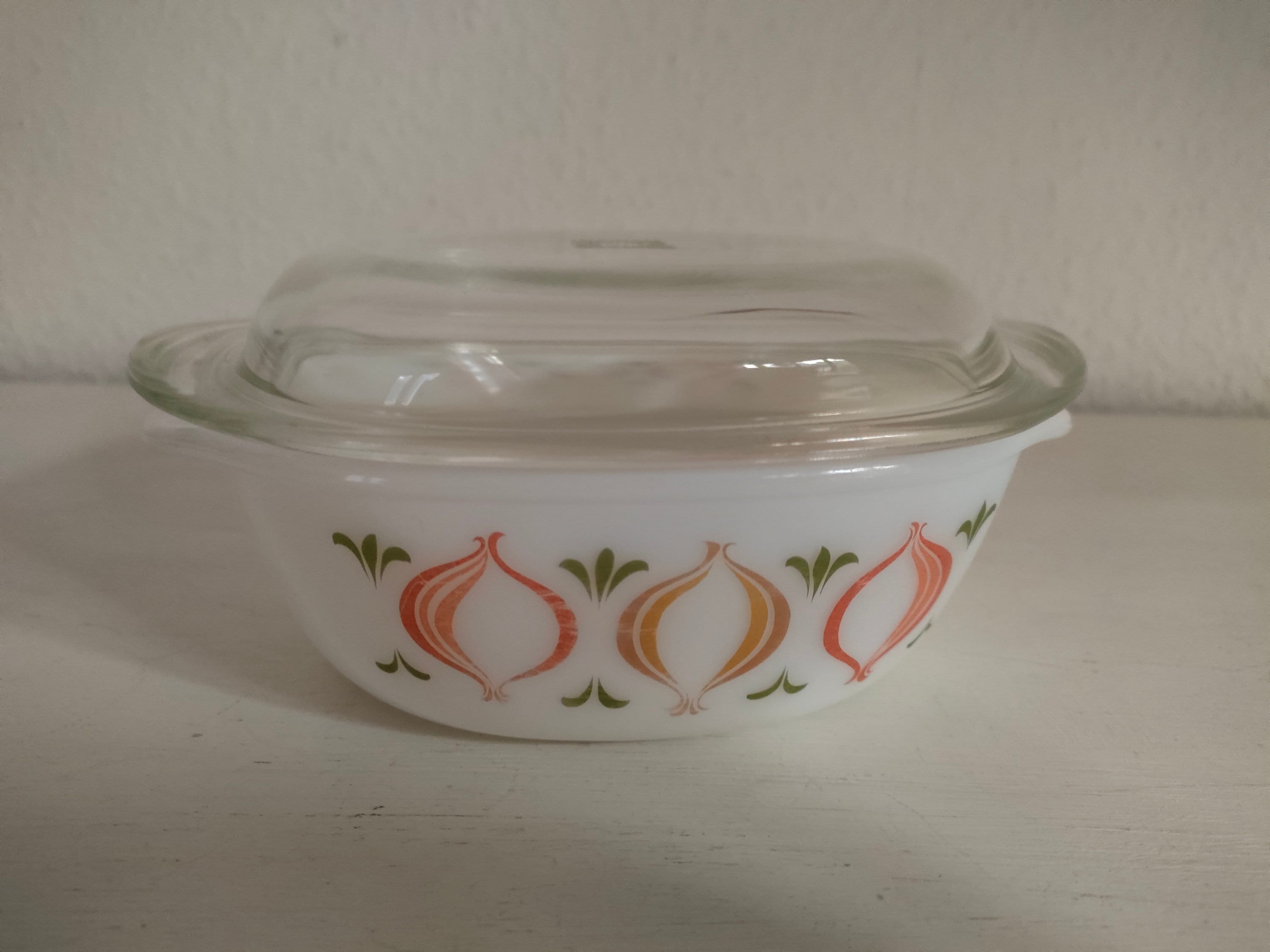 Vintage JENAer Glas Auflaufform mit Glasdeckel 1960er Jahre