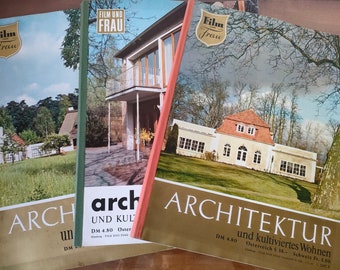 Vintage 3 architectural magazines film and woman architecture and cultured living 1964
