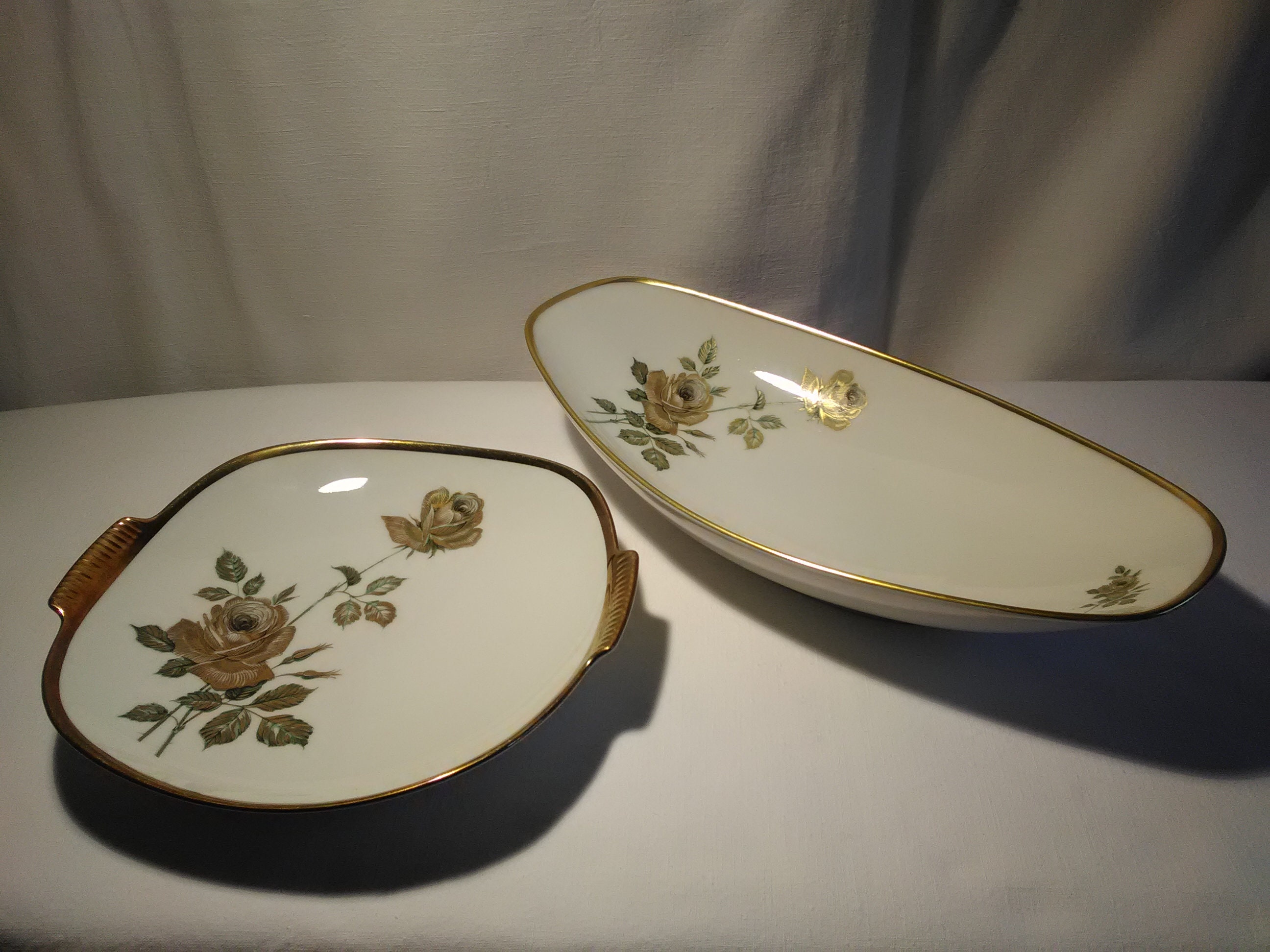 Alka-kunst Alboth + Kaiser Bavaria Vintage 2 Porcelain Bowls With