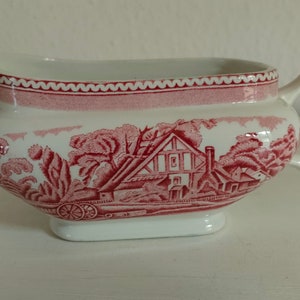 Woodland Wood & Sons Burslem England Vintage Gravy Boat 1960s