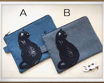 Katze Kulturbeutel,Katze täschchen,Kosmetiktäschchen,Maskentasche,schwarze Katze,Cat pouch,Cat,kawaii,Katze Deutschland