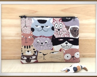 Katze Kulturbeutel,Katze täschchen,Kramtäschchen,Mini-Geldbeutel,Coin Purse,zip pouch,Cat,Cat pouch,kawaii,Katze Deutschland