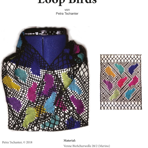 Bobbin lace loop/scarf Birds