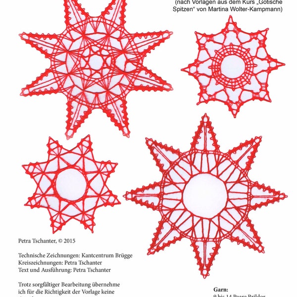 Lace instructions Gothic Stars 1 to 4