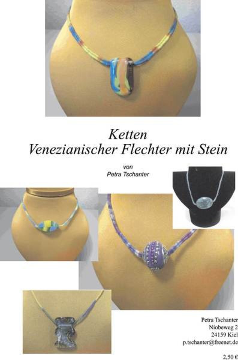 Klöppelanleitung Kette Venezianischer Flechter mit Stein Bild 2