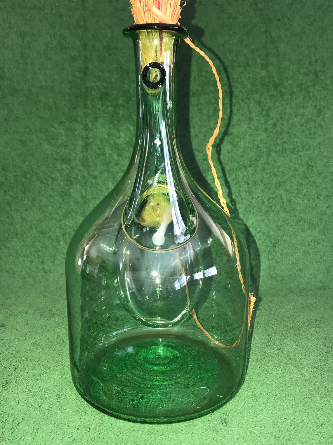 Vintage Hand Blown Glass Wine Decanter Etsy