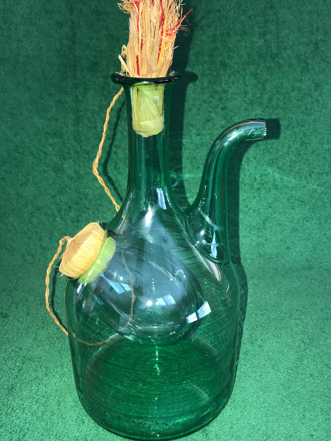 Vintage Hand Blown Glass Wine Decanter Etsy