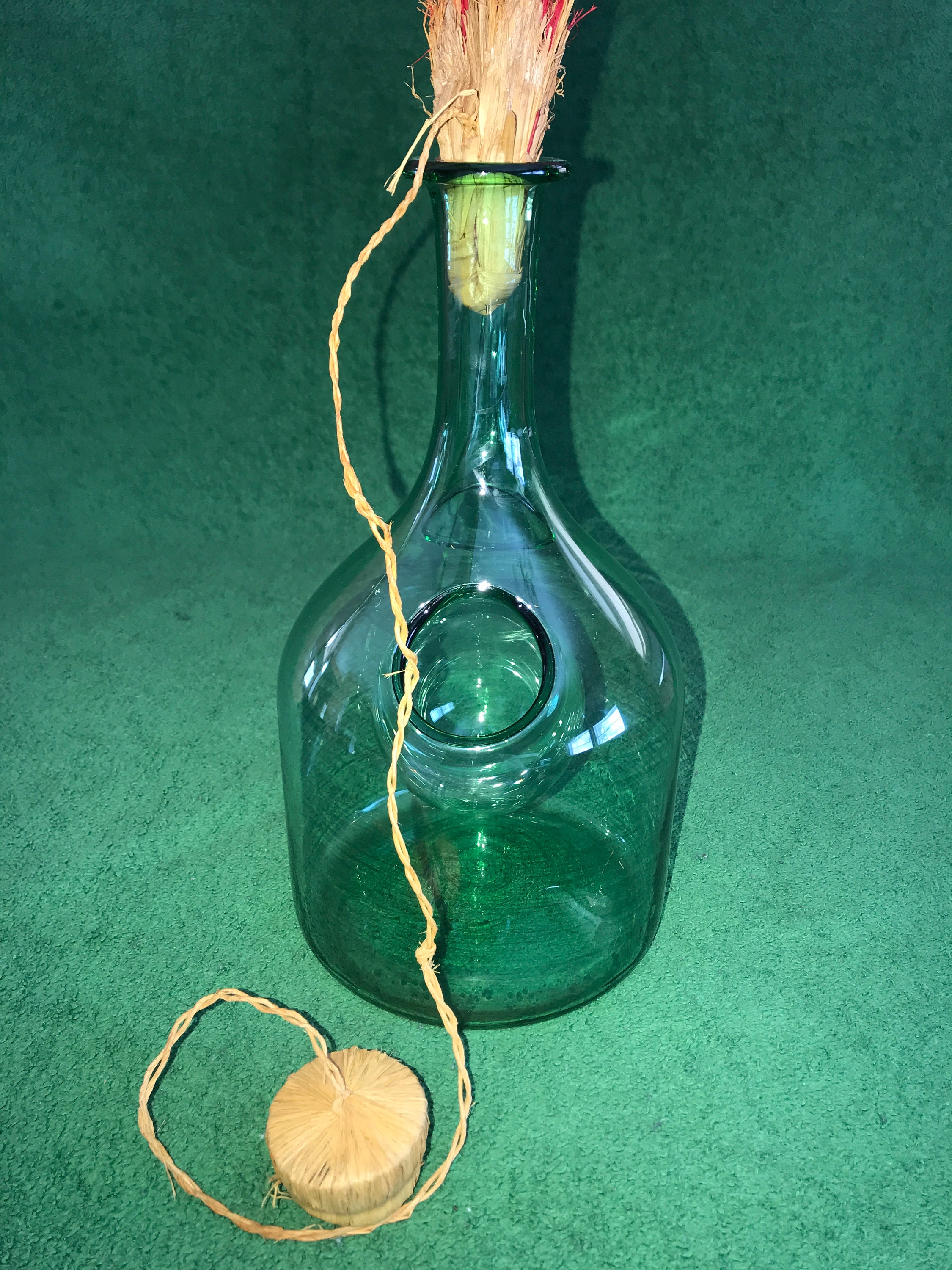 Vintage Hand Blown Glass Wine Decanter Etsy