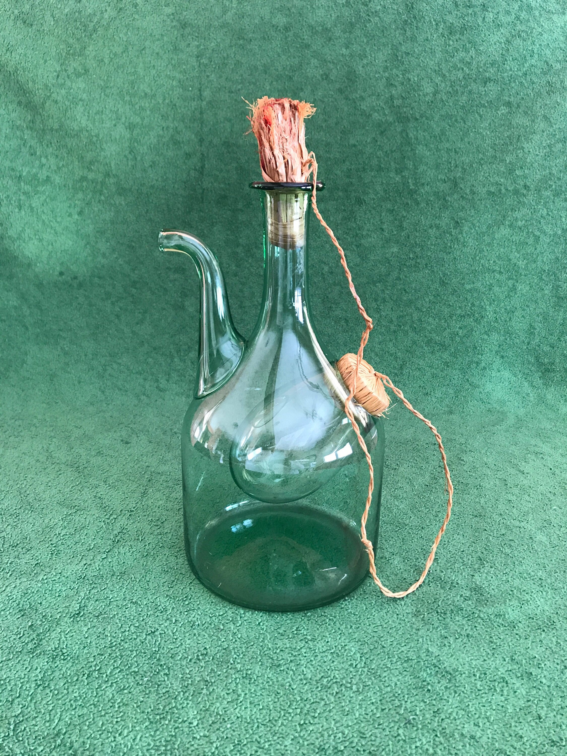 Vintage Hand Blown Glass Wine Decanter Etsy