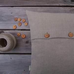Cushion cover natural beige, unbleached linen with button placket with wooden buttons 40x40 | 45x45 | 50x50 | 40x60 | 60 x 60 cm cushion cover sofa cushion uni