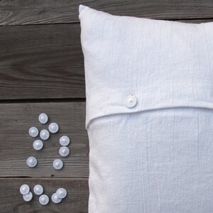 Linen cushion white, cushion cover, wreath embroidered in gray, pure, heavy linen sizes: 40x40, 45x45, 50 x 50 cm, button placket with twine buttons country house image 4