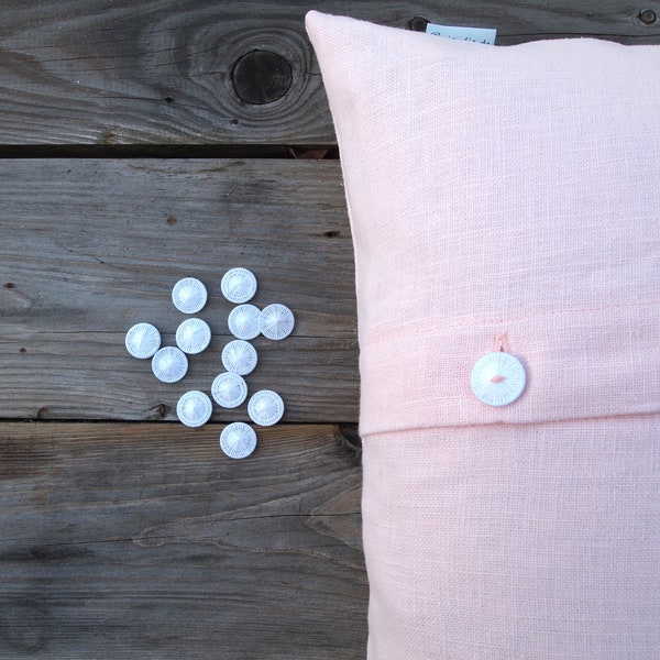 Cuscino di lino rosa, placket a bottone di copertura del cuscino con bottoni vorticosi, dimensioni selezionabili: 40x40|45x45|50x50|40x60|60 x 60 cm, rosa, copertura del cuscino, cuscino del divano, decorazione