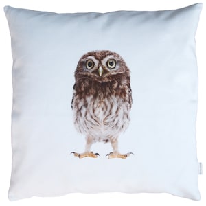 Owl cushion little owl cushion cover 50 x 50 cm, cushion cover natural owl motif, owl, cotton, sofa cushion, decorative cushion, animal lovers, nature lovers, image 1