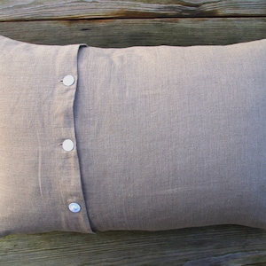 Wedding pillow Natural linen, silver wedding, gold wedding, anniversary, individually embroidered with name/date, cover with or without inner cushion image 2