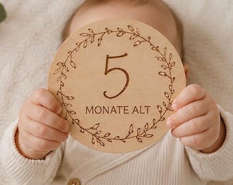 Holz Meilensteinkarten Baby 1. Jahr | Geschenk zur Geburt | Babyshower Geschenk