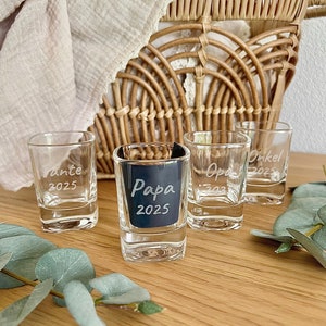 Vaso de chupito con grabado, regalo, sorpresa abuela, abuelo, tia, tio, vaso de chupito, anuncio de embarazo