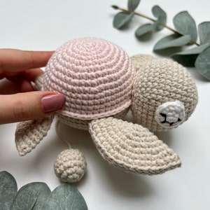 Turtle music box crocheted Crochet music box turtle