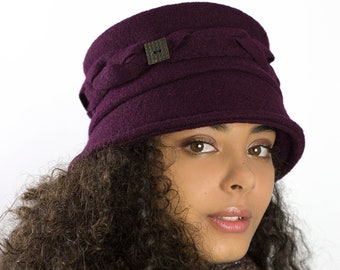 Chapeau d'hiver violet pour femme - Création Bella - Maison Belema