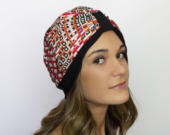 Pink and orange Blandine turban - Blandine creation - Maison Belema