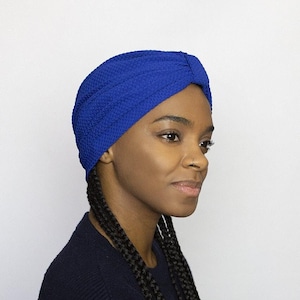 Woman&#39;s turban, hair accessories, autumn, chemo hairstyle, headwear, hat, millinery, blue turban, turban hat, Christmas gift, chemo turban