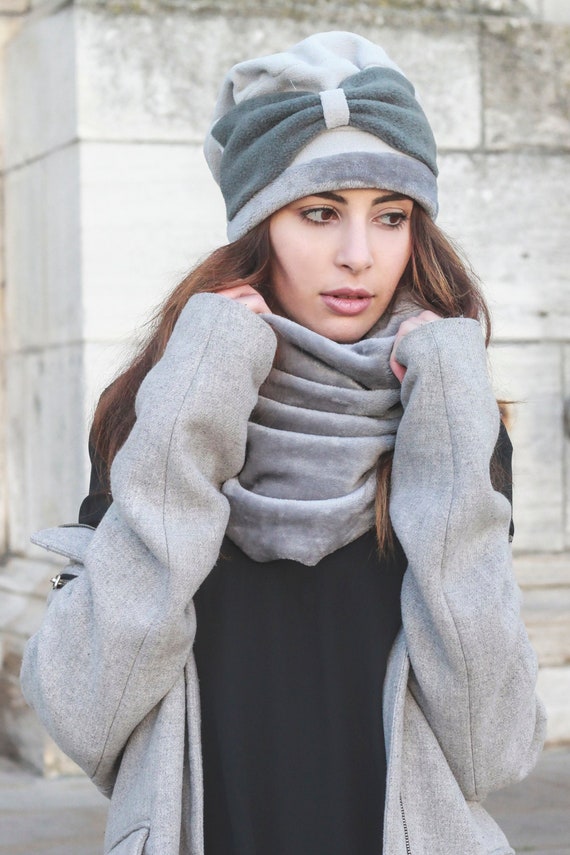 Gorros de invierno para mujer con diseño de calaveras para mujer (gris)
