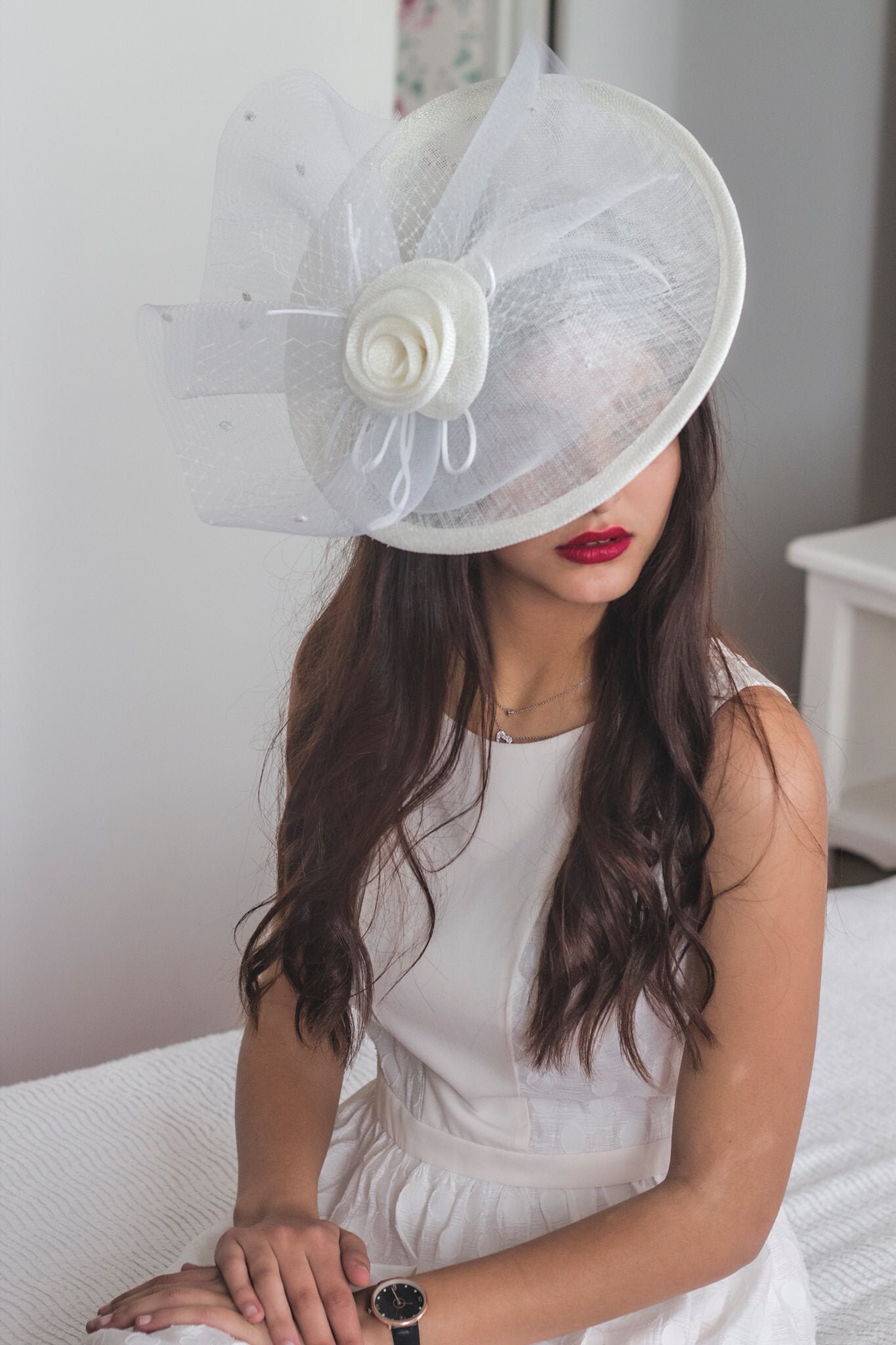 White Wedding Hat for Women | Etsy 