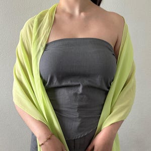 Green chiffon wedding guest shawl, sweetheart wedding shawl cape, light green chiffon summer scarf
