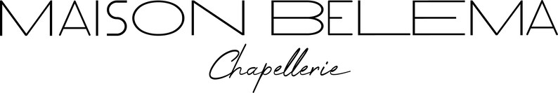 May include: The Maison Belema logo in black, featuring the brand name and the word "Chapellerie" in a cursive font. The design is clean and minimalist, suitable for a hat shop or millinery.