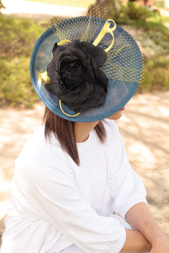Chapeau capeline en paille pour femme avec ruban fleurs • Créations Chapeaux