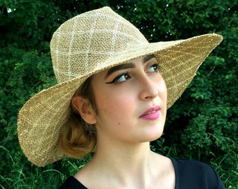 Beige straw summer hat for women - Beach hat - Beige sun hat - Maison Belema