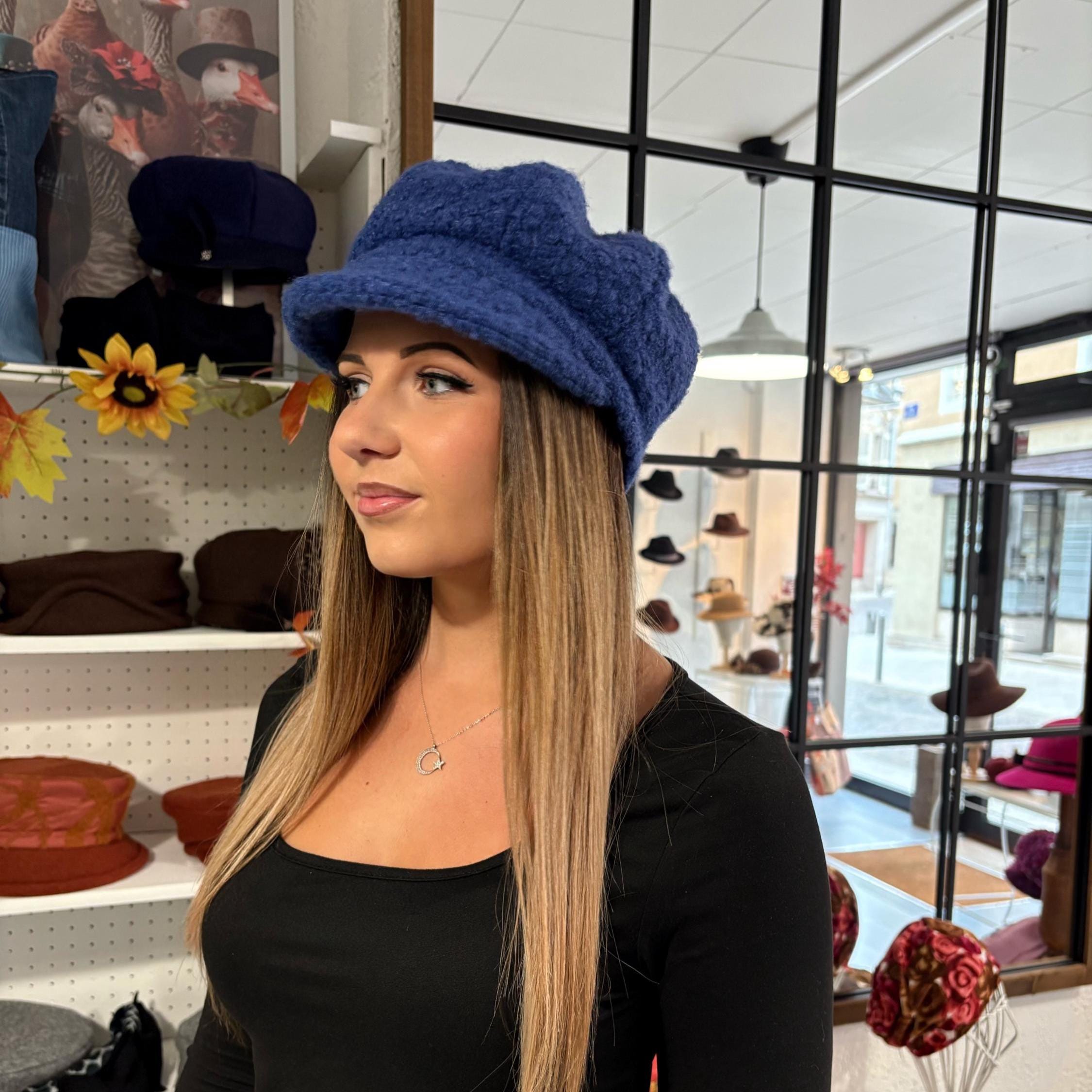 2417 Fall/winter Newsboy Beret Cap, Warm Boiled Wool Headgear With Adjustable Women Newsboy Cap Warm Wool Visor Beret Hats Soft Newsboy  main image 2