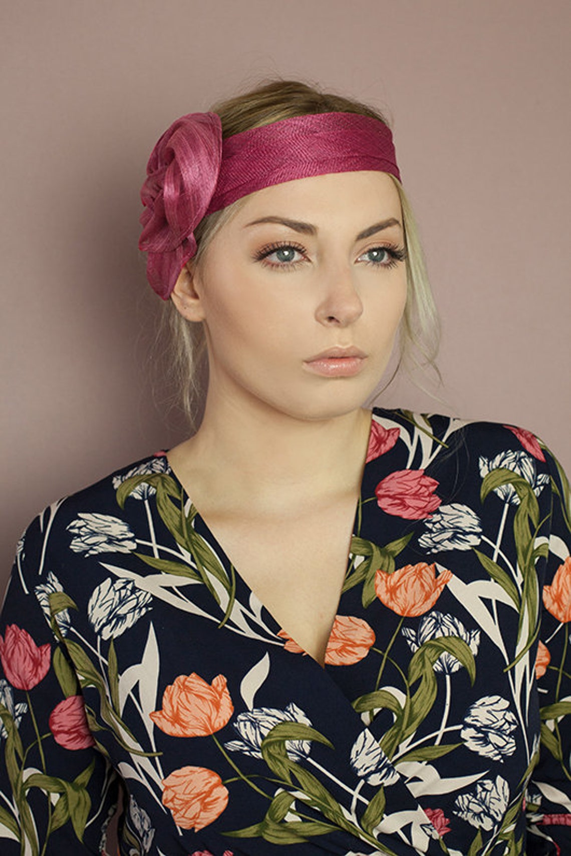 Pink headband for women Wedding hair accessories Pink  Etsy