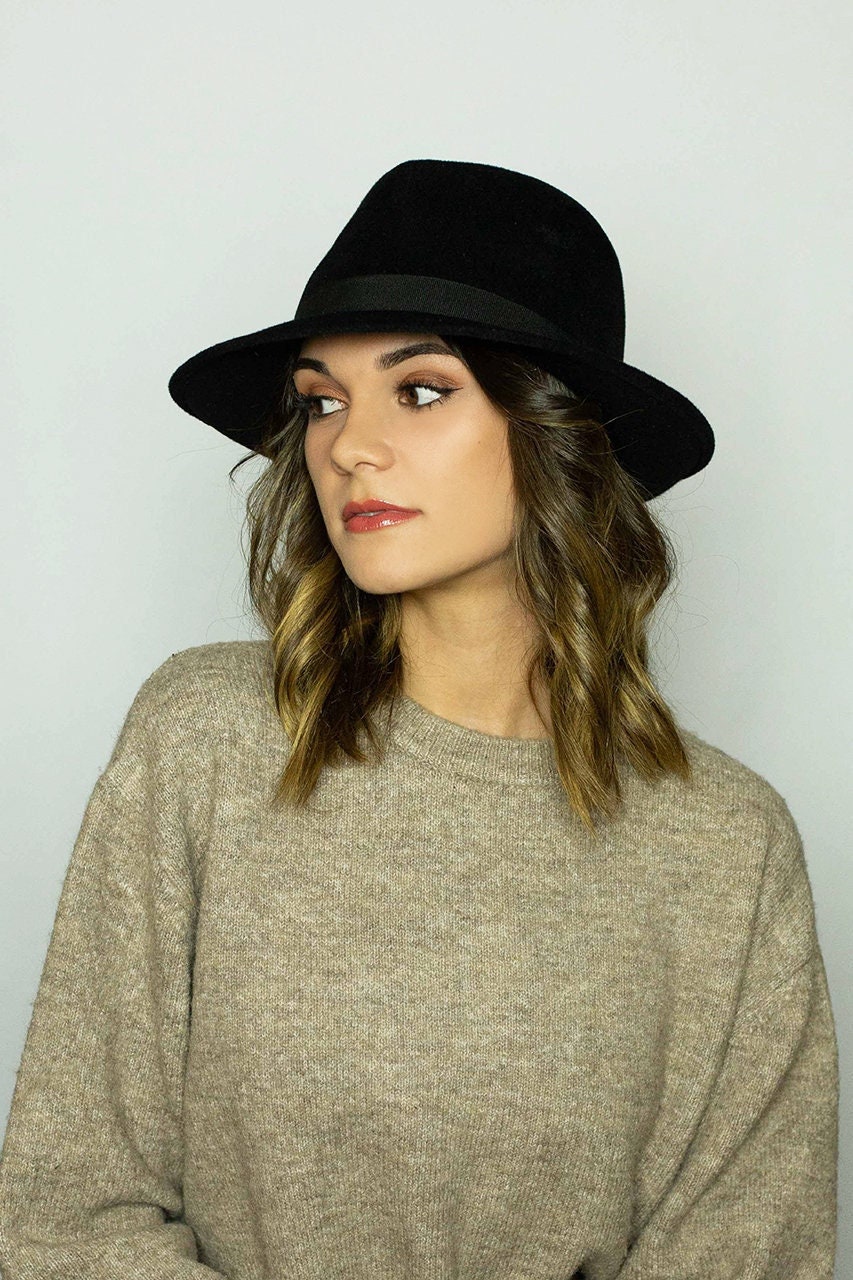 Chapeau style borsalino noir pour femme Création Brooklyn Maison