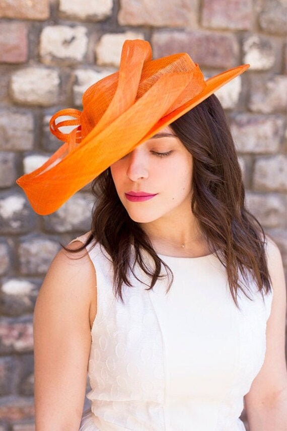 Orange Wedding Hat Base in the Shape of 