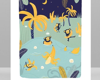 Affiche 'Banana Island'. Illustration, poster.