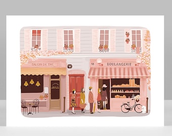 Cartel 'Panadería'. Ilustración, cartel. La vida parisina.