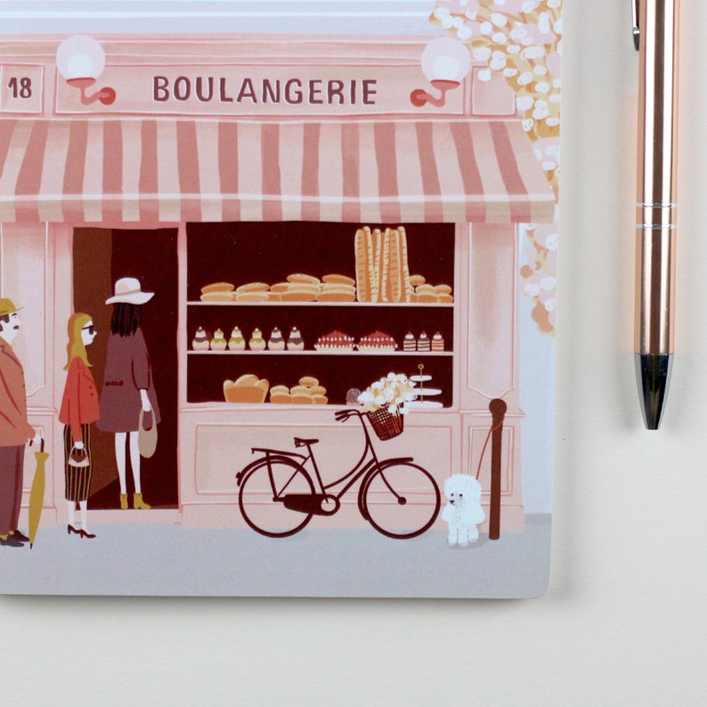 Notebook Boulangerie Paris notebook, A5 pages with lines image 4
