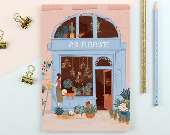 Caderno Florista em Paris páginas A5 com linhas