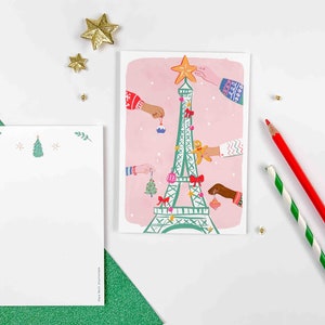 Eiffel Tower Greeting Card and Christmas decorations. The Eiffel Tower like a tree. Card for Christmas and the end of year holidays. Christmas in Paris image 4